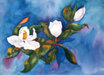floral painting, flower painting, flower portrait, magnolia, watercolors