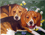 dog portrait, dog portrait from photos, dog painting, beagle, beagle painting