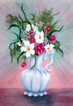 Pastel portrait, pastel flowers, pastel flower portrait