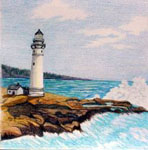 landscape art, landscape artist, portrait of landscape in colored pencil, landscapes, light houses, 