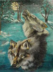 pastel portrait, pastel wildlife portrait, wolves in pastel